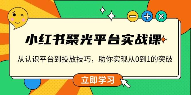 小红书 聚光平台实战课，从认识平台到投放技巧，助你实现从0到1的突破-红果网创