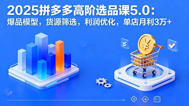 2025拼多多高阶选品课5.0：爆品模型，货源筛选，利润优化，单店月利3万+-红果网创