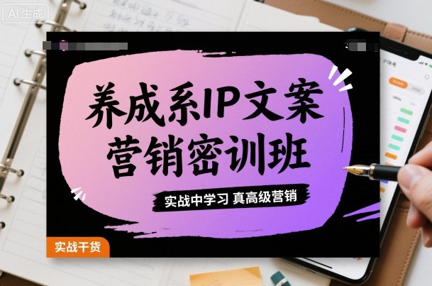 养成系IP文案营销密训班，实战中学习真高级营销-红果网创
