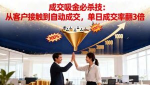 吸金成交营销必杀技：从客户接触到自动成交，单日成交率翻3倍-红果网创