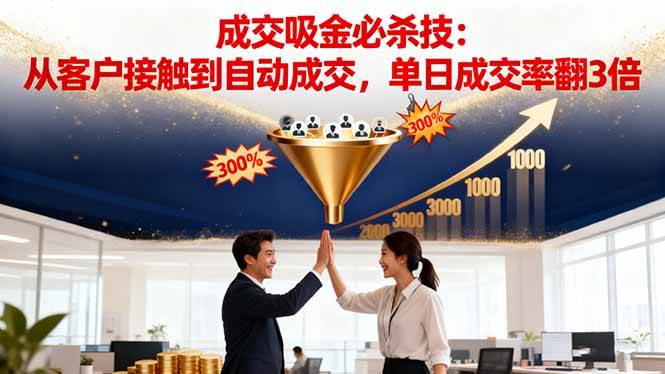 吸金成交营销必杀技：从客户接触到自动成交，单日成交率翻3倍-红果网创