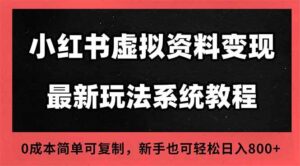 2025小红书虚拟资料最新开店运营教程，搜索流变现玩法，一人多店0成本…-红果网创