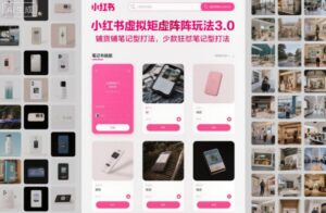 小红书虚拟矩阵玩法3.0，铺货铺笔记型打法，少款狂怼笔记型打法-红果网创