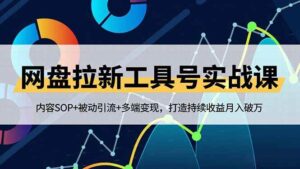 网盘拉新工具号实战课，内容SOP+被动引流+多端变现，打造持续收益月入破万-红果网创