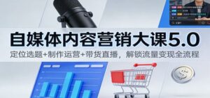 自媒体内容营销大课5.0：定位选题+制作运营+带货直播，解锁流量变现全流程-红果网创