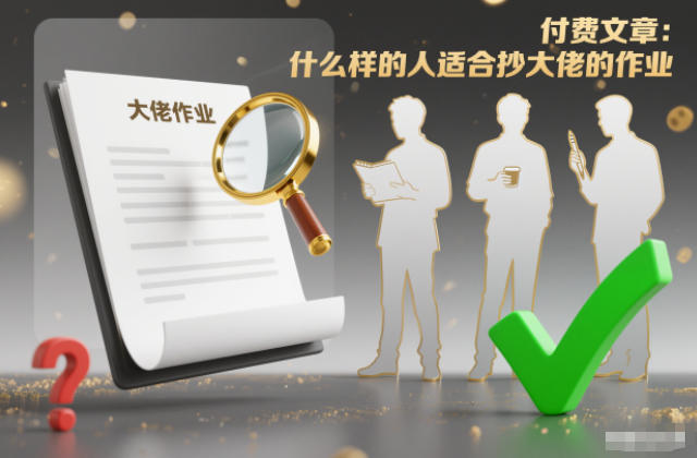 付费文章：什么样的人适合抄大佬的作业？-红果网创