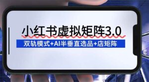 小红书虚拟矩阵3.0：双轨模式+AI半垂直选品+店矩阵-红果网创