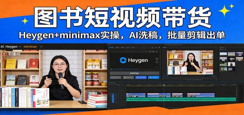 图书短视频带货:Heygen+minimax实操,AI洗稿 ,批量剪辑出单 -1 图书短视频带货:Heygen+minimax实操,AI洗稿 ,批量剪辑出单 -1