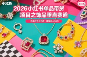 2026小红书单品带货项目之饰品垂直赛道,潮在小红书上开店,稳定月入5W+-红果网创