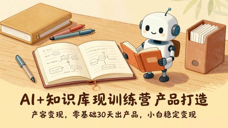 AI+知识库变现训练营，产品打造、内容创作、全平台变现，零基础30天出产品，小白稳定变现-红果网创