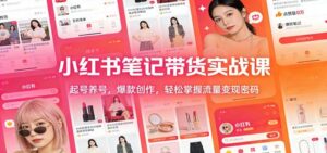 小红书笔记带货实战课:起号养号,爆款创作,轻松掌握流量变现密码-红果网创