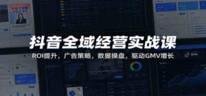 抖音全域经营实战课:ROI提升,广告策略,数据操盘,驱动GMV增长-红果网创