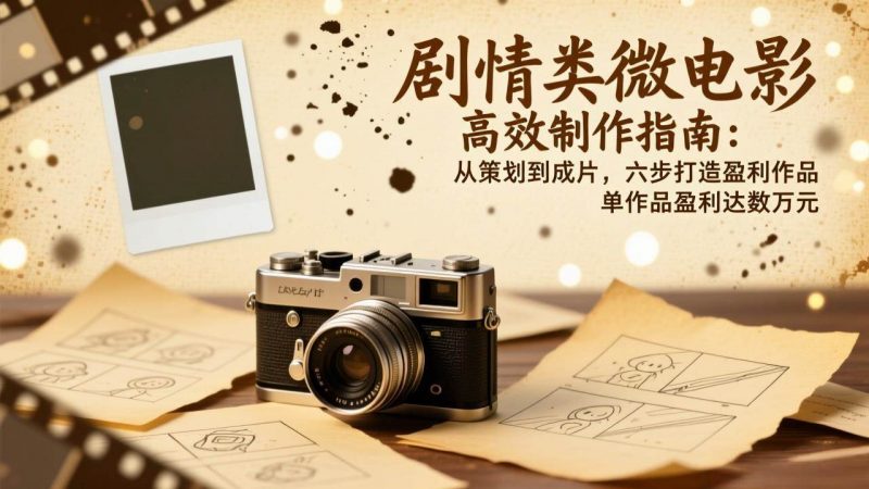 剧情类微电影高效制作指南：从策划到成片，六步打造盈利作品，单作品盈利达数万元-红果网创