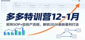 多多特训营12-1月:矩阵SOP+ 控投产流程,解锁2026最新盈利打法-红果网创