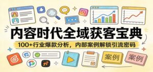 内容时代全域获客宝典:100+行业爆款分析,内部案例解锁引流密码-红果网创
