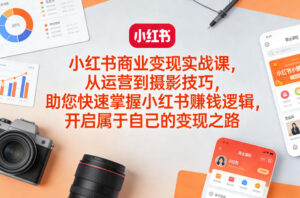 小红书商业变现实战课,从运营到摄影技巧,助您快速掌握小红书賺钱逻辑,开启属于自己的变现之路-红果网创