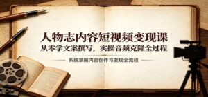 人物志内容短视频变现课：从零学文案撰写，实操音频克隆全过程-红果网创