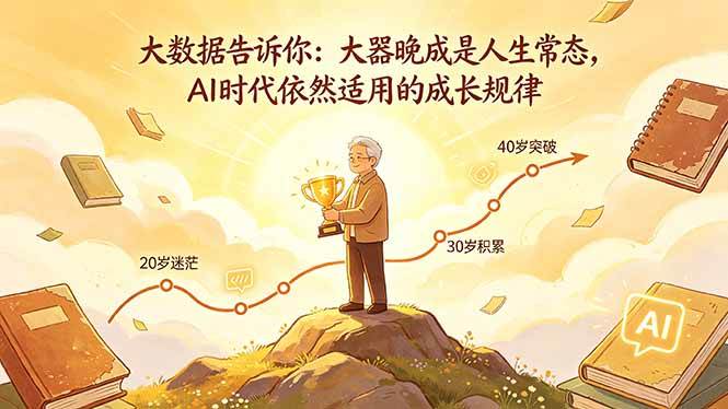 付费文章：大数据告诉你：大器晚成是人生常态，AI 时代依然适用的成长规律-红果网创