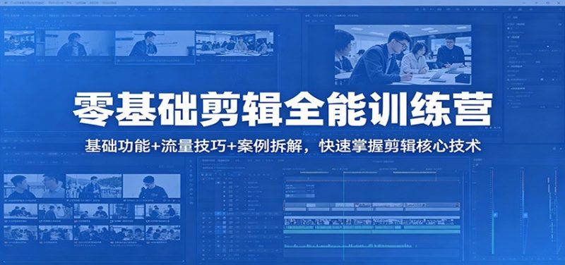 零基础剪辑全能训练营：基础功能+流量技巧+案例拆解，快速掌握剪辑核心技术-红果网创