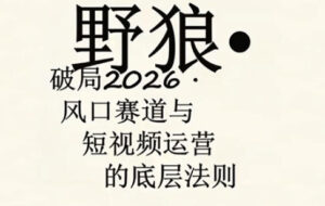 野狼团队·多平台实操运营课,覆盖AI口播、服装、好物、漫剪等热门玩法(更新4月)-红果网创