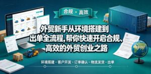 外贸新手从环境搭建到出单全流程,帮你快速开启合规、高效的外贸创业之路-红果网创