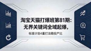 淘宝天猫打爆班第81期:无界关键词全域起爆,标准计划4重打法稳投产比-红果网创