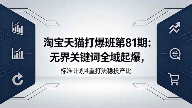 淘宝天猫打爆班第81期:无界关键词全域起爆,标准计划4重打法稳投产比 -1 淘宝天猫打爆班第81期:无界关键词全域起爆,标准计划4重打法稳投产比 -1