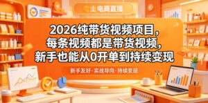 2026纯带货视频项目,每条视频都是带货视频,新手也能从0开单到持续变现-红果网创
