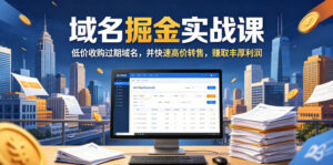 域名交易掘金实战课,低价收购过期域名,并快速高价转售,賺取丰厚利润【原创双语字幕】-红果网创