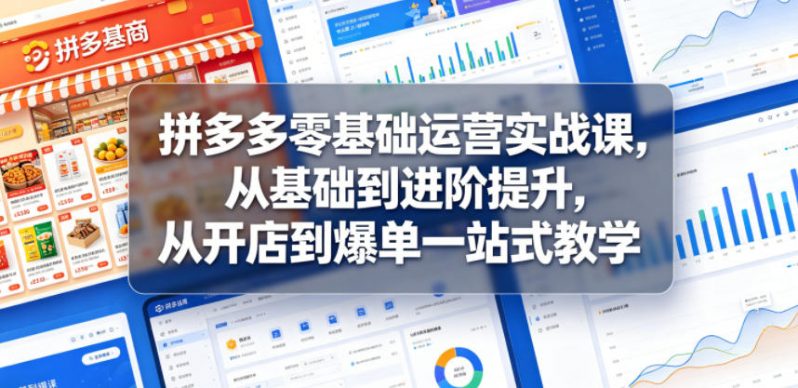 拼多多零基础运营实战课,从基础到进阶提升,从开店到爆单一站式教学 -1 拼多多零基础运营实战课,从基础到进阶提升,从开店到爆单一站式教学 -1