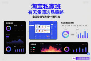 淘宝私家班,有无货源选品策略,高成功率爆款全流程打法,全店动销与淘短+付费引流(更新2026年6月1日)-红果网创