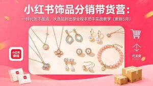 小红书饰品分销带货营:一件代发不囤货,从选品到出单全程手把手实战教学(更新5月)-红果网创