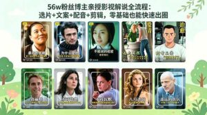 56万粉丝博主亲授影视解说全流程:选片+文案+配音+剪辑,零基础也能快速出圈-红果网创