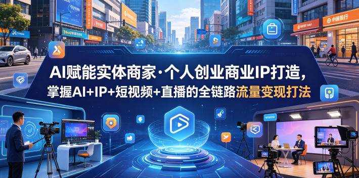 AI赋能实体商家·个人创业商业IP打造,掌握AI+IP+短视频+直播的全链路流量变现打法 -1 AI赋能实体商家·个人创业商业IP打造,掌握AI+IP+短视频+直播的全链路流量变现打法 -1