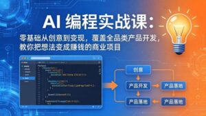 AI编程实战课-第三期-6月更新：零基础从创意到变现，覆盖全品类产品开发，把想法变成赚钱项目-红果网创