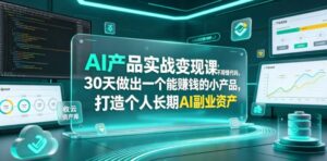 AI产品实战变现课,不用懂代码,30天做出一个能賺钱的小产品,打造个人长期AI副业资产-红果网创