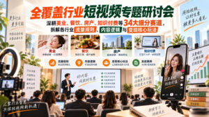 短视频专题研讨会，深耕美业、餐饮、房产、知识付费等34大细分赛道，拆解各行业流量规则、内容逻辑与变现核心玩法-红果网创