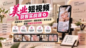 美业短视频获客实战课-无水印：选题策划+实拍话术+爆款剪辑+账号运营，跑通同城引流全流程-红果网创