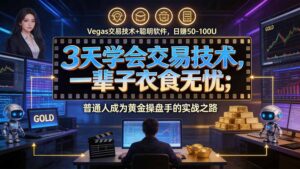 3天学会做交易，普通人快速成为操盘手” Vegas交易系统+聪明软件 ， 日赚50-1000U， 长期稳定，小白轻松上手-红果网创
