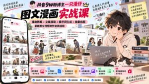 抖音9W粉博主一只漫仔图文漫画课：爆款拆解+文案提取+提示词生成+批量出图，掌握图文视频制作变现流程-红果网创