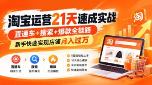 【无水印】淘宝运营 21天 速成实战(更新9月-红果网创