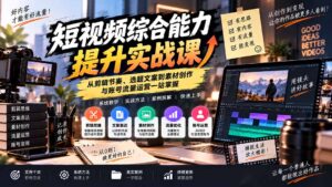 短视频综合能力提升实战课：从剪辑节奏、选题文案到素材创作与账号流量运营一站掌握-红果网创