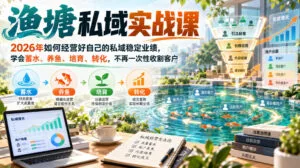 渔塘私域实战课,2026年如何经营好自己的私域稳定业绩,学会蓄水、养鱼、培育、转化,不再一次性收割客户-红果网创