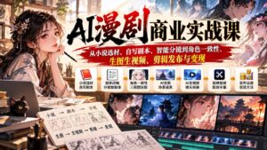 AI漫剧商业实战课:从小说选材、自写剧本、智能分镜到角色一致性、生图生视频、剪辑发布与变现-红果网创