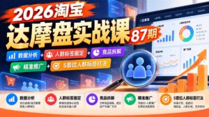 2026淘宝达摩盘实战课87期:数据分析+人群标签圈定+竞品拆解+精准推广+5套拉人群标签打法-红果网创