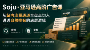 亚马逊高阶广告课,从站内流量通道全盘点切入,讲透自然排名的底层逻辑(直播+音频+资料-红果网创