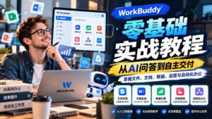 WorkBuddy零基础实战教程：从AI问答到自主交付，掌握文件、文档、数据、运营与自动化办公-红果网创
