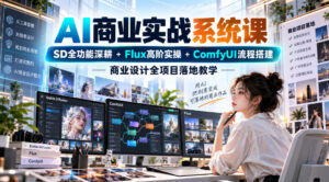 AI商业实战系统课｜SD全功能深耕+Flux高阶实操+Comfyui流程搭建，商业设计全项目落地教学-红果网创