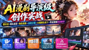 AI漫剧导演级创作实战：提示词+镜头语言+角色场景+动态分镜+AI视频生成+专业剪辑系统教学-红果网创