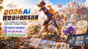 2026AI视觉设计进阶实战课-更新1007：学习MJ+PS香蕉+GPT Image 2.0，完成角色建筑、场景插画与IP全案设计-红果网创
